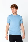 Erkek Fit Extra Yuvarlak Yaka Düz Triko T-Shirt - 1