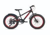 Corelli Fatboy MD Disk Fren 7 Vites 20 Jant Fat Bike Çocuk Bisikleti Siyah Beyaz Kırmızı - 1