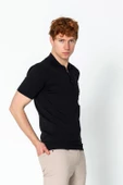 Erkek Fit Altı Kolları Lastikli Polo Yaka Düğmeli Triko T-Shirt - 5