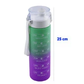 Çift Renk Motivasyon Matarası Pipetsiz Çocuk Sporcu Su Şişesi 800 ml Sızdırmaz Suluk 800 cc thumbnail 2
