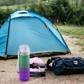 Çift Renk Motivasyon Matarası Pipetsiz Çocuk Sporcu Su Şişesi 800 ml Sızdırmaz Suluk 800 cc thumbnail 3