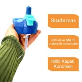 Maped Picnik Çelik Matara 430 Ml ve 580 Ml Uyumlu Yedek Kapak Pipetli Mavi (879903) - 3