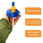 Maped Picnik Çelik Matara 430 Ml ve 580 Ml Uyumlu Yedek Kapak Pipetli  Pembe (879901) - 2