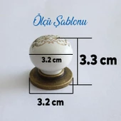 Gerçek Porselen Düğme Eskitme Antik Sarı Mobilya Mutfak Çekmece Dolap Dolabı Kulpu Kulbu Kulpları thumbnail 7