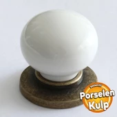 Gerçek Porselen Eskitme Antik Sarı Düğme Mobilya Mutfak Çekmece Dolap Dolabı Kulpu Kulbu Kulpları - 1