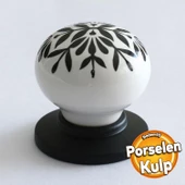 Gerçek Porselen Siyah Kulp Düğme Mobilya Mutfak Dolabı Çekmece Dolap Kulpları Kapak Kulpu Kulbu thumbnail 1