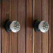 Gerçek Porselen Siyah Kulp Düğme Mobilya Mutfak Dolabı Çekmece Dolap Kulpları Kapak Kulpu Kulbu thumbnail 2