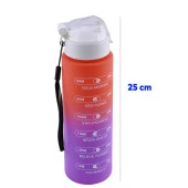 Çift Renk Motivasyon Matarası Pipetsiz Çocuk Sporcu Su Şişesi 800 ml Sızdırmaz Suluk 800 cc thumbnail 2