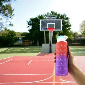 Çift Renk Motivasyon Matarası Pipetsiz Çocuk Sporcu Su Şişesi 800 ml Sızdırmaz Suluk 800 cc thumbnail 6