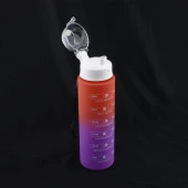 Çift Renk Motivasyon Matarası Pipetsiz Çocuk Sporcu Su Şişesi 800 ml Sızdırmaz Suluk 800 cc thumbnail 7