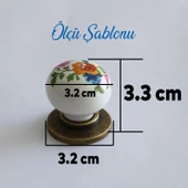 Gerçek Porselen Kulp Çiçekli Düğme Mobilya Mutfak Dolabı Çekmece Dolap Kulpları Kapak Kulpu Kulbu - 5