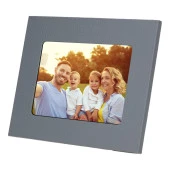 Gerçek Deri Masaüstü Fotoğraf Çerçevesi, 22x17cm (15x10 foto) Gri - 2