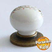 Gerçek Porselen Kulp Çiçekli Düğme Mobilya Mutfak Dolabı Çekmece Dolap Kulpları Kapak Kulpu Kulbu - 1