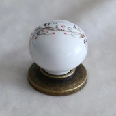 Gerçek Porselen Kulp Çiçekli Düğme Mobilya Mutfak Dolabı Çekmece Dolap Kulpları Kapak Kulpu Kulbu - 7