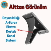 Mobilya Kanepe Sehpa TV Ünitesi Çekyat Oturma Grubu Koltuk Ayağı Baza Ayak Siyah 12 cm thumbnail 5