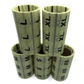 30 MM YUVARLAK ŞEFFAF ÜZERİ BASKILI BEDEN ETİKETİ ( XS) 500 LÜ SARIM - 1