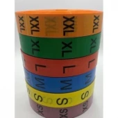 RENKLİ BEDEN ETİKETİ XS,S,M,L,XL,XXL BEDENLER 400 ADET - 1