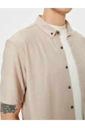 Erkek Gömlek Bej 4SAM60003HK thumbnail 4
