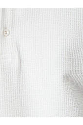 Polo Yaka Tişört Jakarlı Dokulu Düğmeli Kısa Kollu thumbnail 6