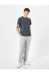 Bisiklet Yaka Tişört Cep Detaylı Kısa Kollu Pamuklu thumbnail 2