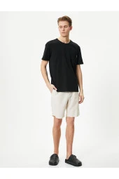 Bisiklet Yaka Tişört Cep Detaylı Kısa Kollu Pamuklu thumbnail 8