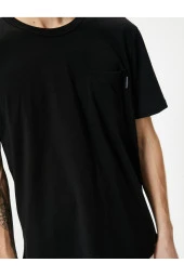 Bisiklet Yaka Tişört Cep Detaylı Kısa Kollu Pamuklu thumbnail 11