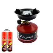Argeus Stone Kamp Ocağı ve Çakmak Gazı Seti Kırmızı (203) thumbnail 1