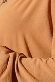 Şal Modelli Kol Lastikli Ferace Camel thumbnail 4