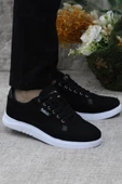 Fort Dks 2038 Siyah Beyaz Hafif Rahat Keten Sneaker Erkek Ayakkabı thumbnail 1