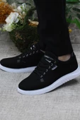 Fort Dks 2038 Siyah Beyaz Hafif Rahat Keten Sneaker Erkek Ayakkabı thumbnail 3