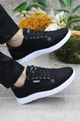 Fort Dks 2038 Siyah Beyaz Hafif Rahat Keten Sneaker Erkek Ayakkabı thumbnail 5