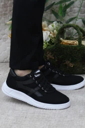 Fort Dks 2004 Siyah Beyaz Hafif Rahat Keten Sneaker Erkek Ayakkabı thumbnail 1