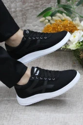 Fort Dks 2004 Siyah Beyaz Hafif Rahat Keten Sneaker Erkek Ayakkabı thumbnail 5