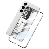 Galaxy S24 Kılıf Kamera Korumalı Şeffaf Tasarımlı Lego Standlı Kılıf - 8
