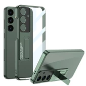 Galaxy S24 Kılıf Kamera Korumalı Şeffaf Tasarımlı Lego Standlı Kılıf - 3