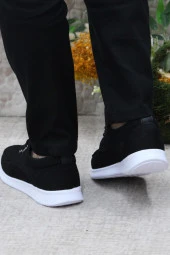 Fort Dks 023 Siyah Beyaz Hafif Rahat Keten Sneaker Erkek Ayakkabı thumbnail 4