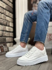BA0801 BOA Beyaz Yüksek Taban Erkek Spor Ayakkabı thumbnail 2