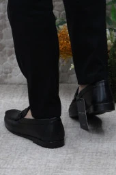 Pierre Cardin 25109 Siyah Hakiki Deri Erkek Babet Loafer Erkek Ayakkabı thumbnail 4