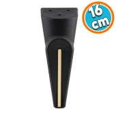 Mobilya Kanepe Sehpa Çekyat TV Ünitesi Koltuk Ayağı Baza Ayak Siyah Sarı Altın 16 cm thumbnail 1