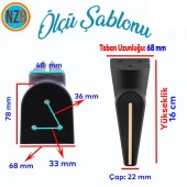 Mobilya Kanepe Sehpa Çekyat TV Ünitesi Koltuk Ayağı Baza Ayak Siyah Sarı Altın 16 cm thumbnail 2