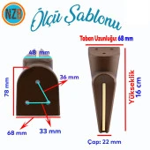 Mobilya Kanepe Sehpa Çekyat TV Ünitesi Koltuk Ayağı 16 cm Ahşap Desenli Kahverengi Baza Ayak - 2