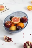 Akrilik Barok Lacivert Büyük Oval Meyve & Salata Kasesi & Karıştırma Kabı / 3,3 Lt  (CAM DEĞİLDİR) - 8