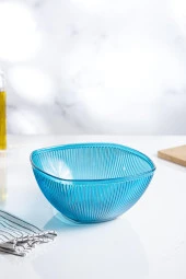 Akrilik Barok Aquamarin Büyük Kare Meyve & Salata Kasesi & Karıştırma Kabı / 3,3 Lt  (CAM DEĞİLDİR) - 6