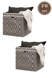 2 Adet Dolap Raf Organizer, Saklama Kutusu, Çamaşır Oyuncak Düzenleyici 30x30x30 Cm 2’li Set - 2