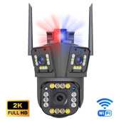 YS-17 PRO 3 KAMERALI FULL HD POLİS ÇAKARLI ALARMLI KABLOSUZ GÜVENLİK KAMERASI - 1