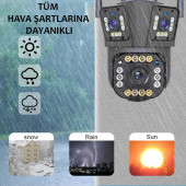 YS-17 PRO 3 KAMERALI FULL HD POLİS ÇAKARLI ALARMLI KABLOSUZ GÜVENLİK KAMERASI - 2