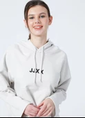 JJXX Yazı Baskılı Kapüşonlu Oversize Kadın Sweatshirt 12220562 thumbnail 1