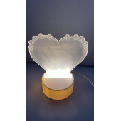 3D Led Işık Kalp Kalem İle Yazılıp Silinebilir - 1