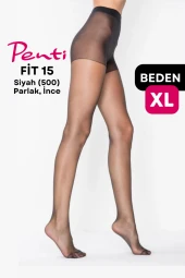 Penti Fit 15 Den Parlak İnce Külotlu Çorap Siyah (500) - 4 Numara X Large - 1