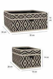 2’li Dolap Raf Çekmece İçi Düzenleyici, Çok Amaçlı Dekoratif Organizer Kutu 2’li Set - 4